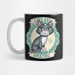 Beautiful Gray White Kitty with Green Wreath Cats are amazing Mug